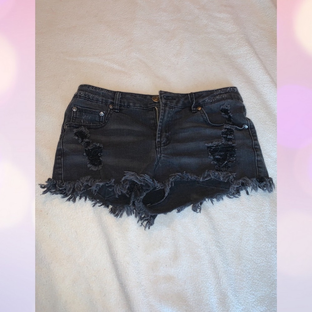 Black Ripped Shorts